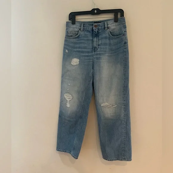 ME + EM Authentic relaxed fit  Blue Distressed Women's Jeans - Picture 4 of 12